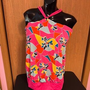 Cacique Swim Floral Blouson Top